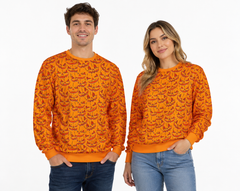 ORANGE PUMKIN SMILE HALLOWEEN SWEATER