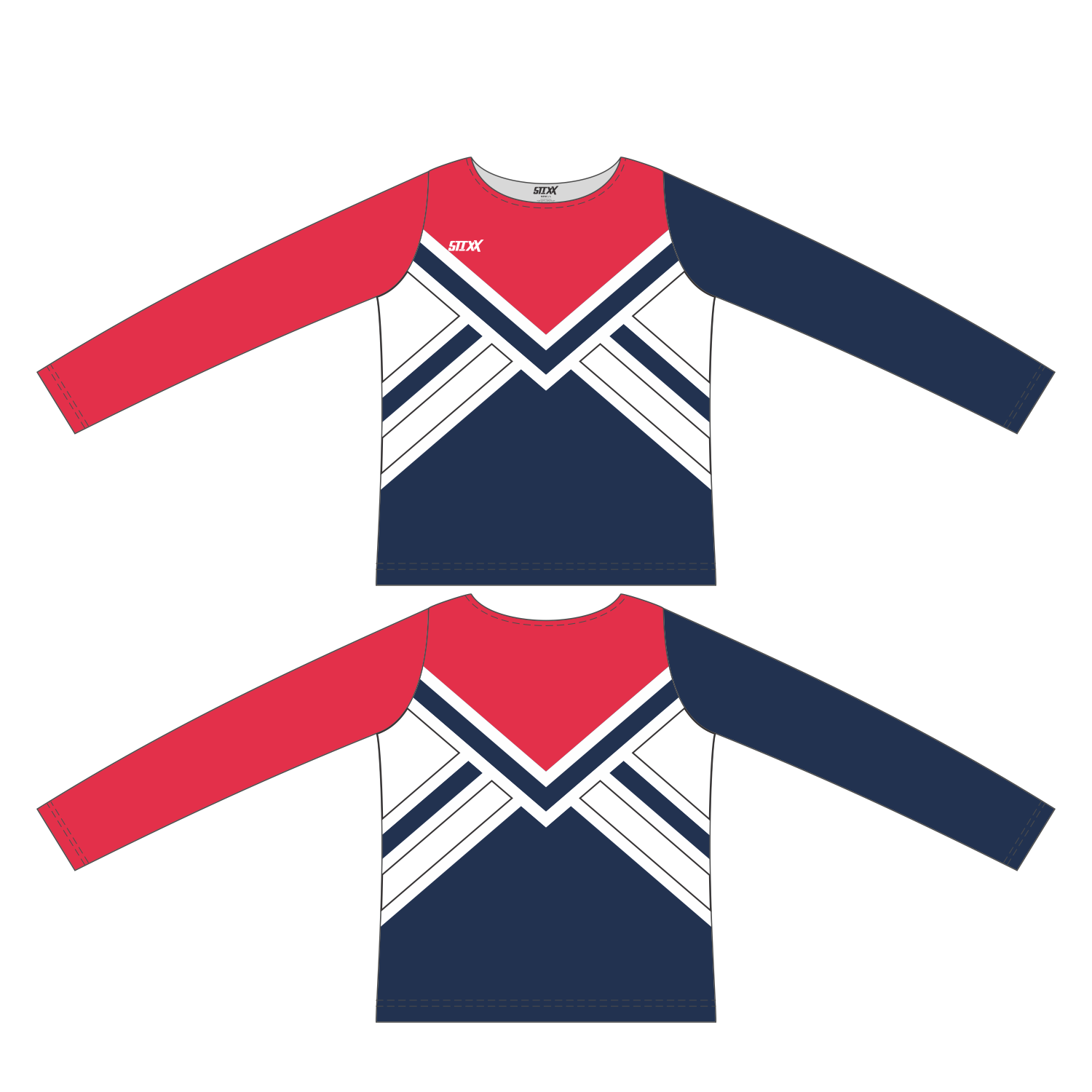 Custom Long Sleeved Crew Neck Cheerleading Shells
