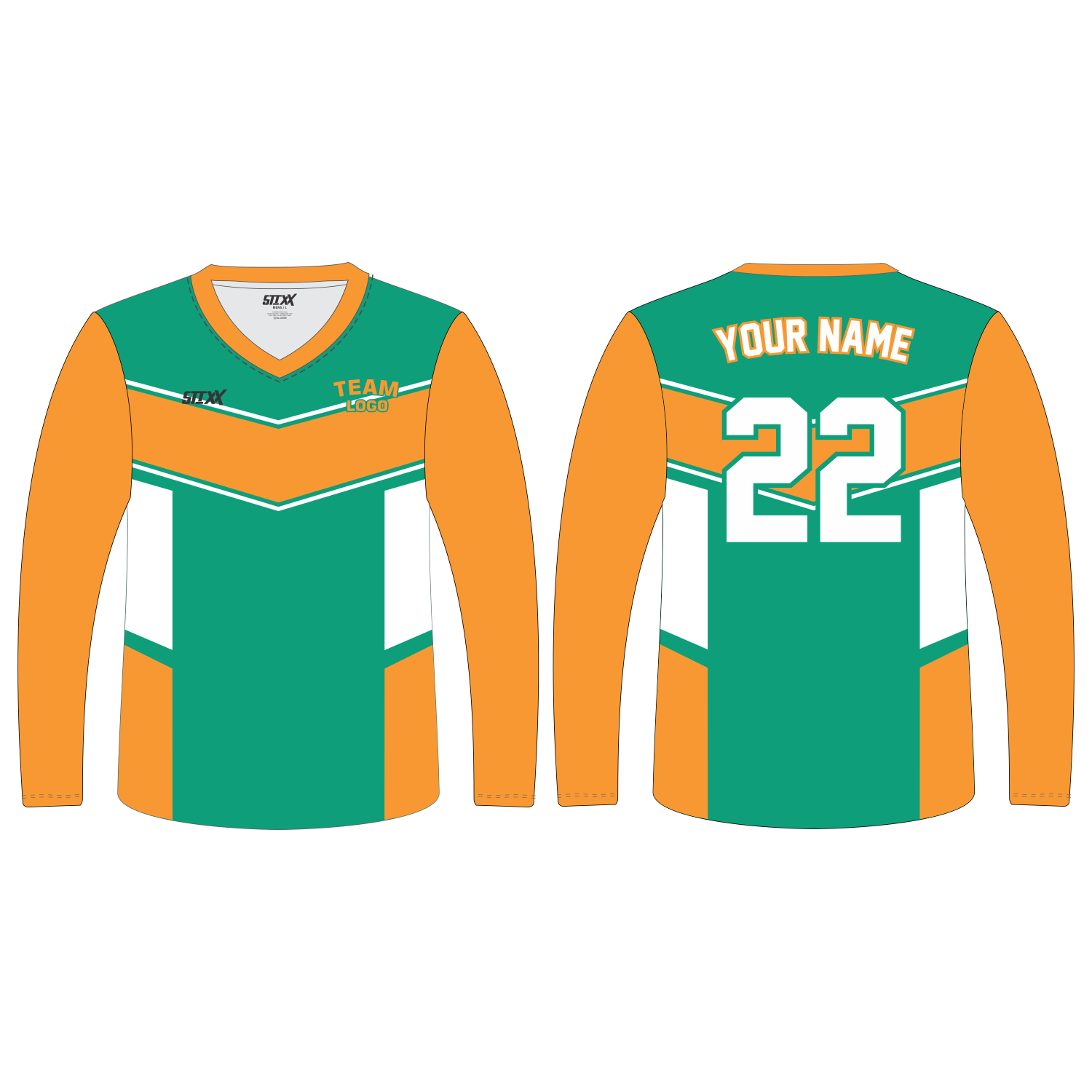 Custom Long‑Sleeve V‑Neck T‑Shirts
