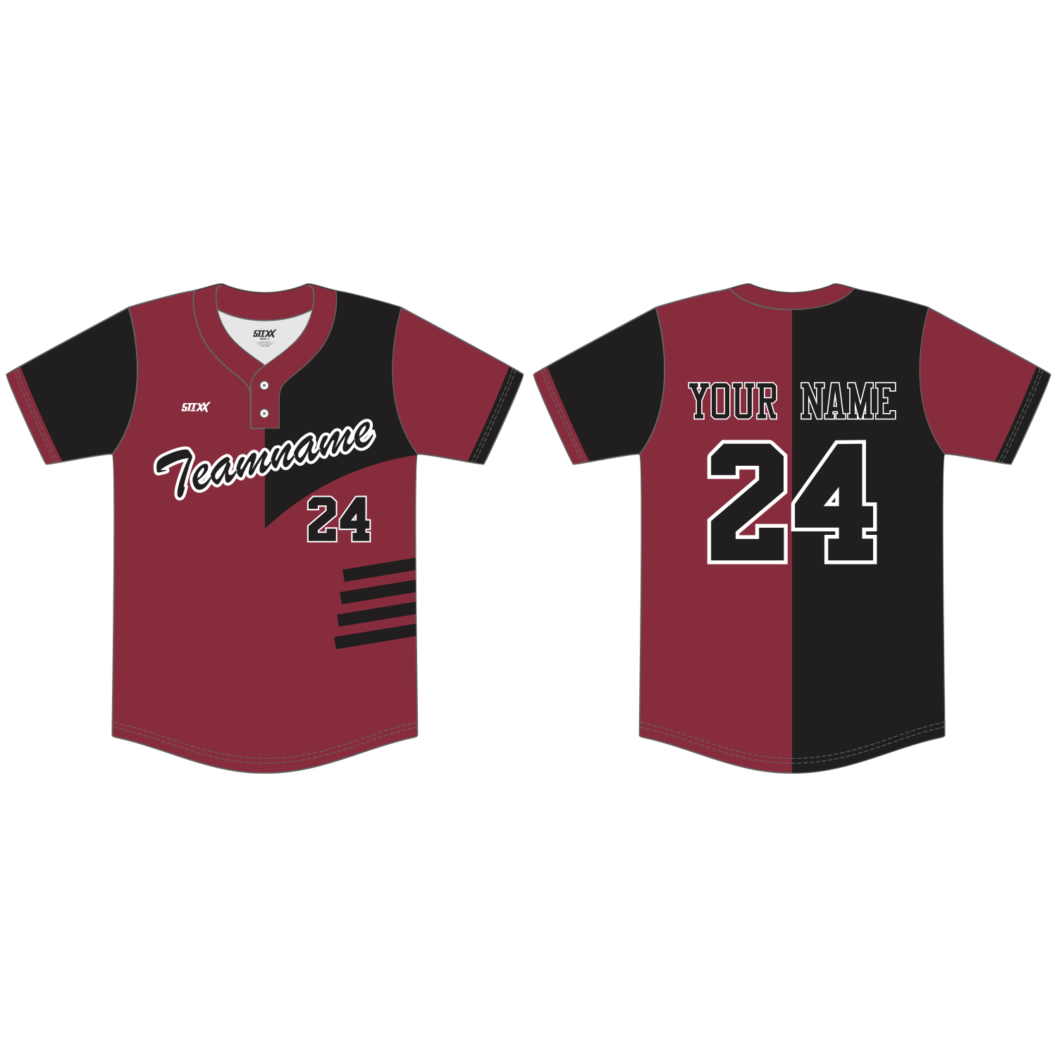 Custom 2-Button Baseball Jerseys