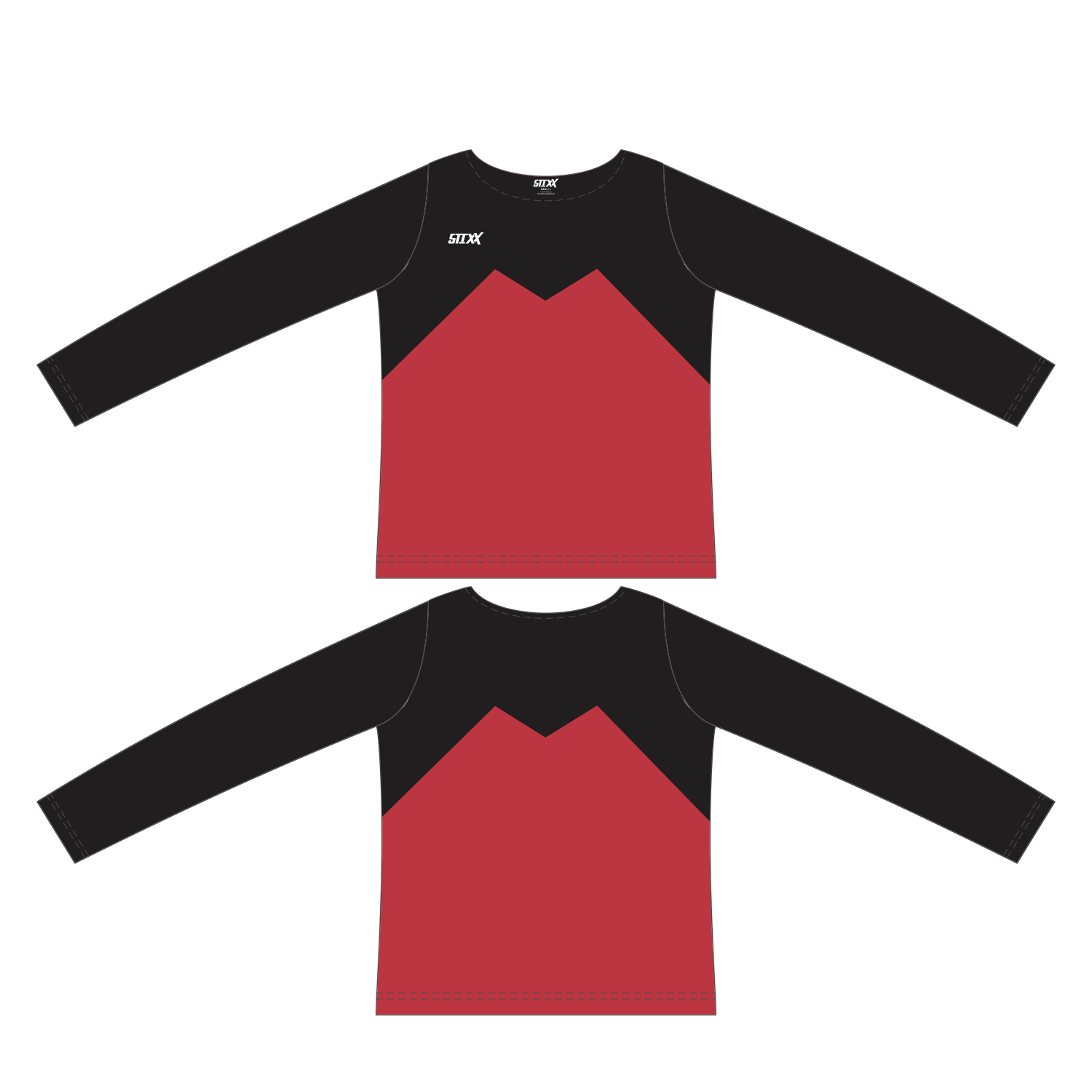 Custom Long Sleeved Crew Neck Cheerleading Shells