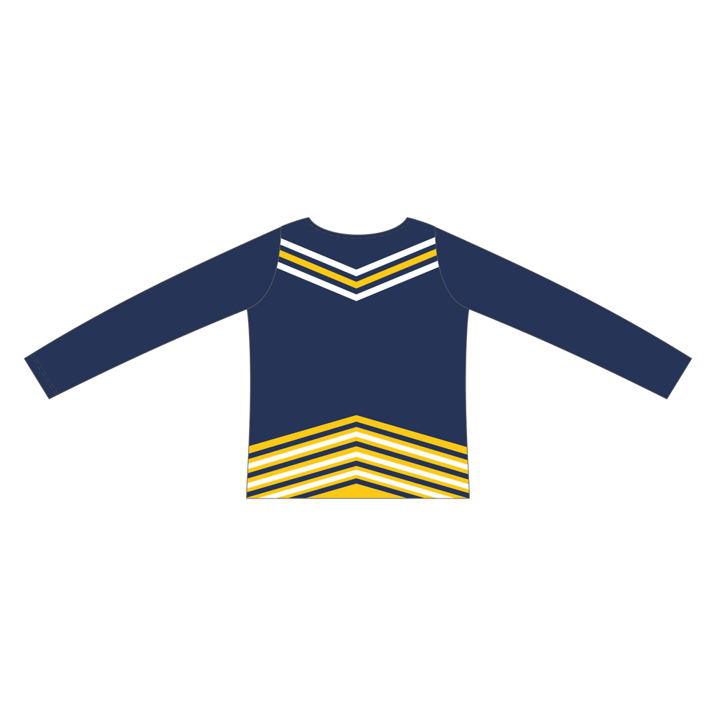 Custom Long Sleeved Crew Neck Cheerleading Shells