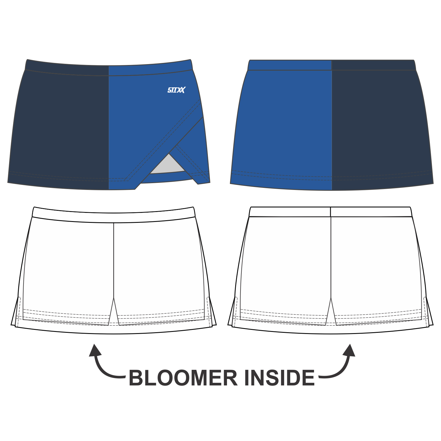 Custom Crossover Vent Cheerleading Skorts