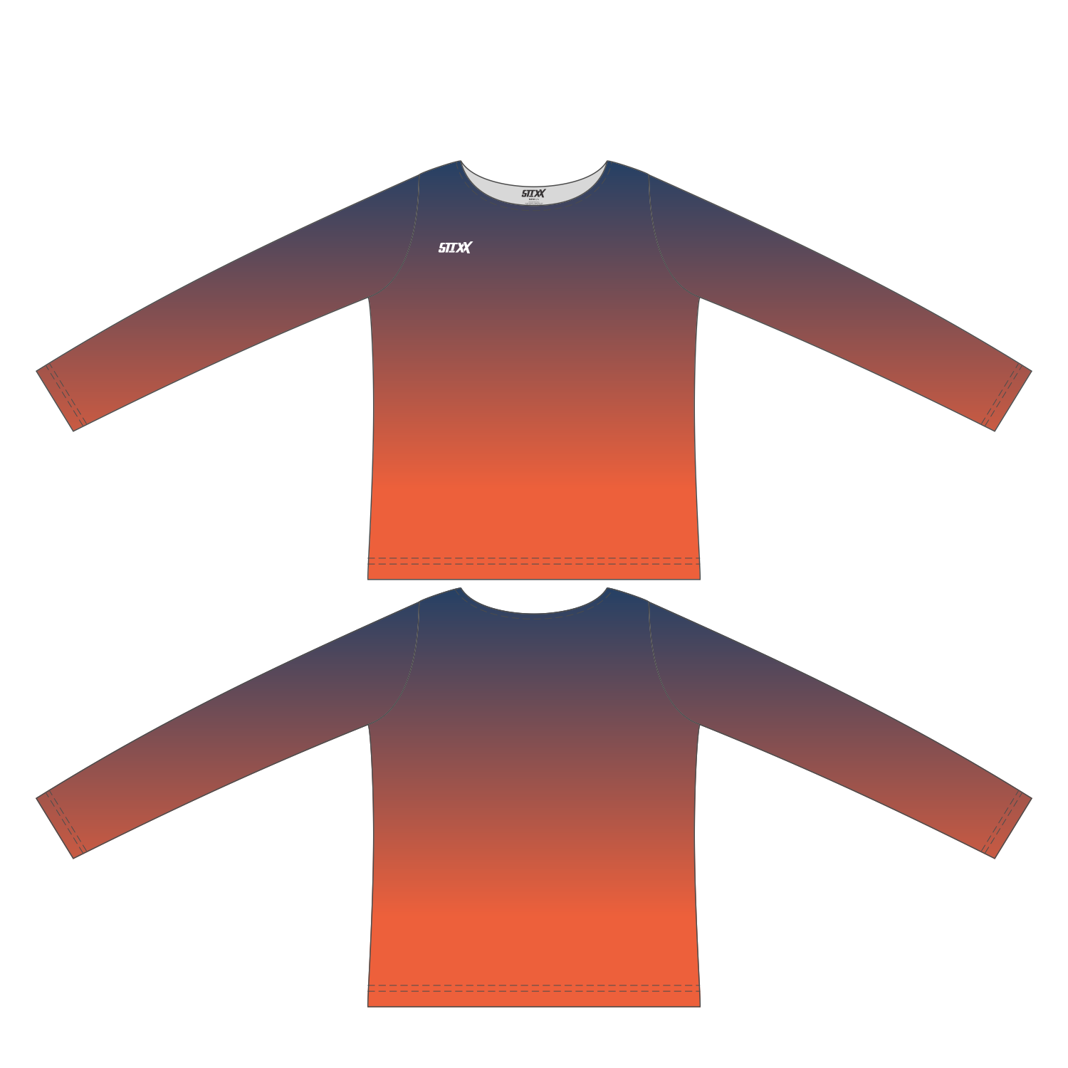 Custom Long Sleeved Crew Neck Cheerleading Shells