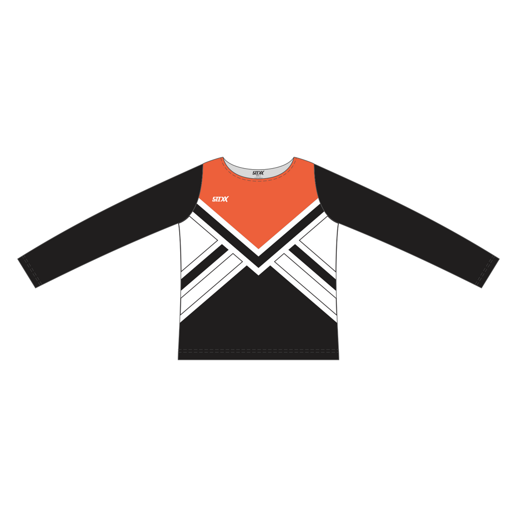 Custom Long Sleeved Crew Neck Cheerleading Shells