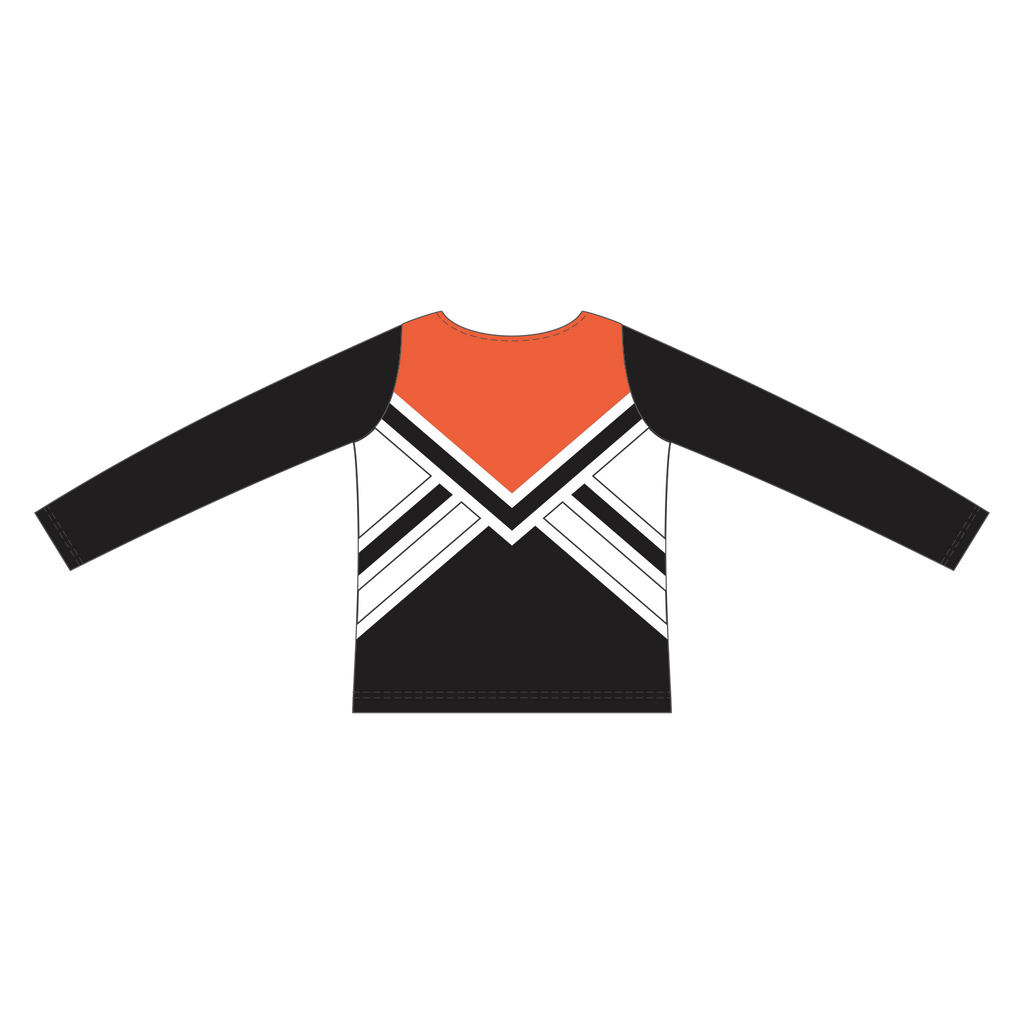 Custom Long Sleeved Crew Neck Cheerleading Shells