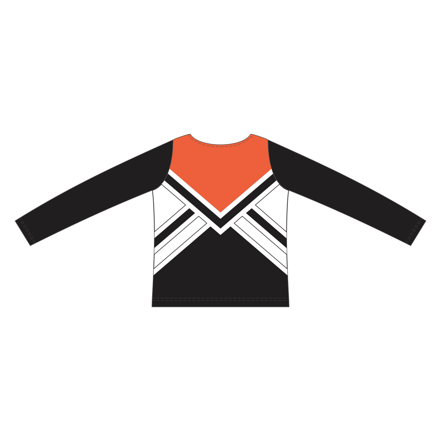 Custom Long Sleeved Crew Neck Cheerleading Shells