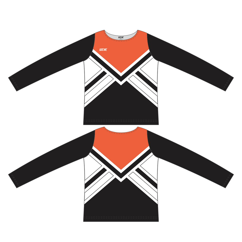 Custom Long Sleeved Crew Neck Cheerleading Shells