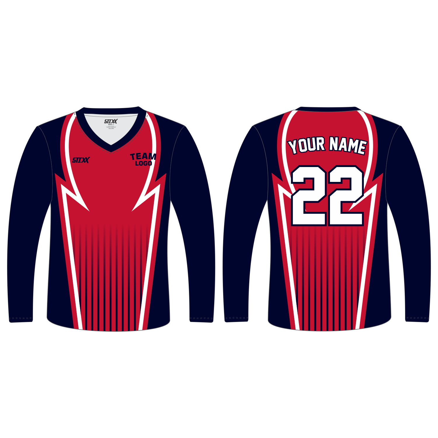 Custom Long‑Sleeve V‑Neck T‑Shirts