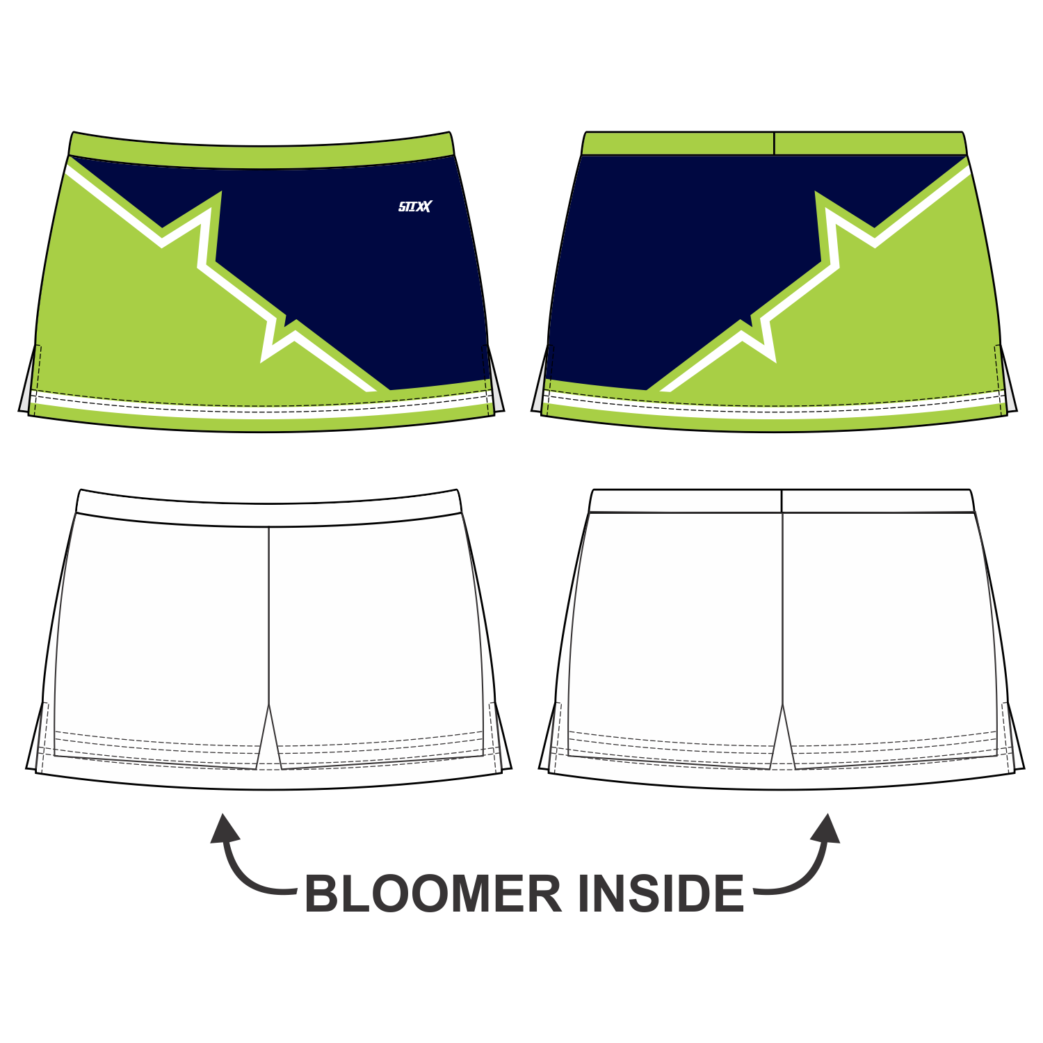 Side Vent Cheerleading Skort