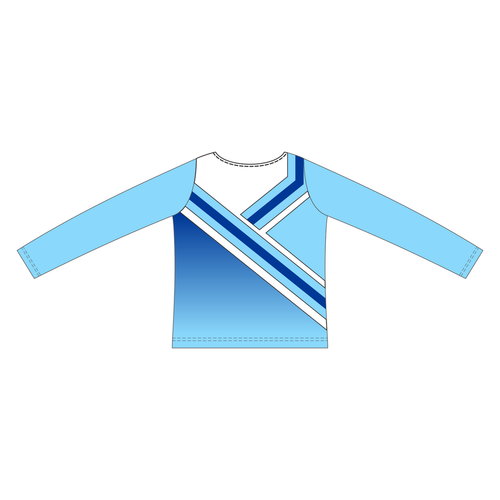 Custom Long Sleeved Crew Neck Cheerleading Shells