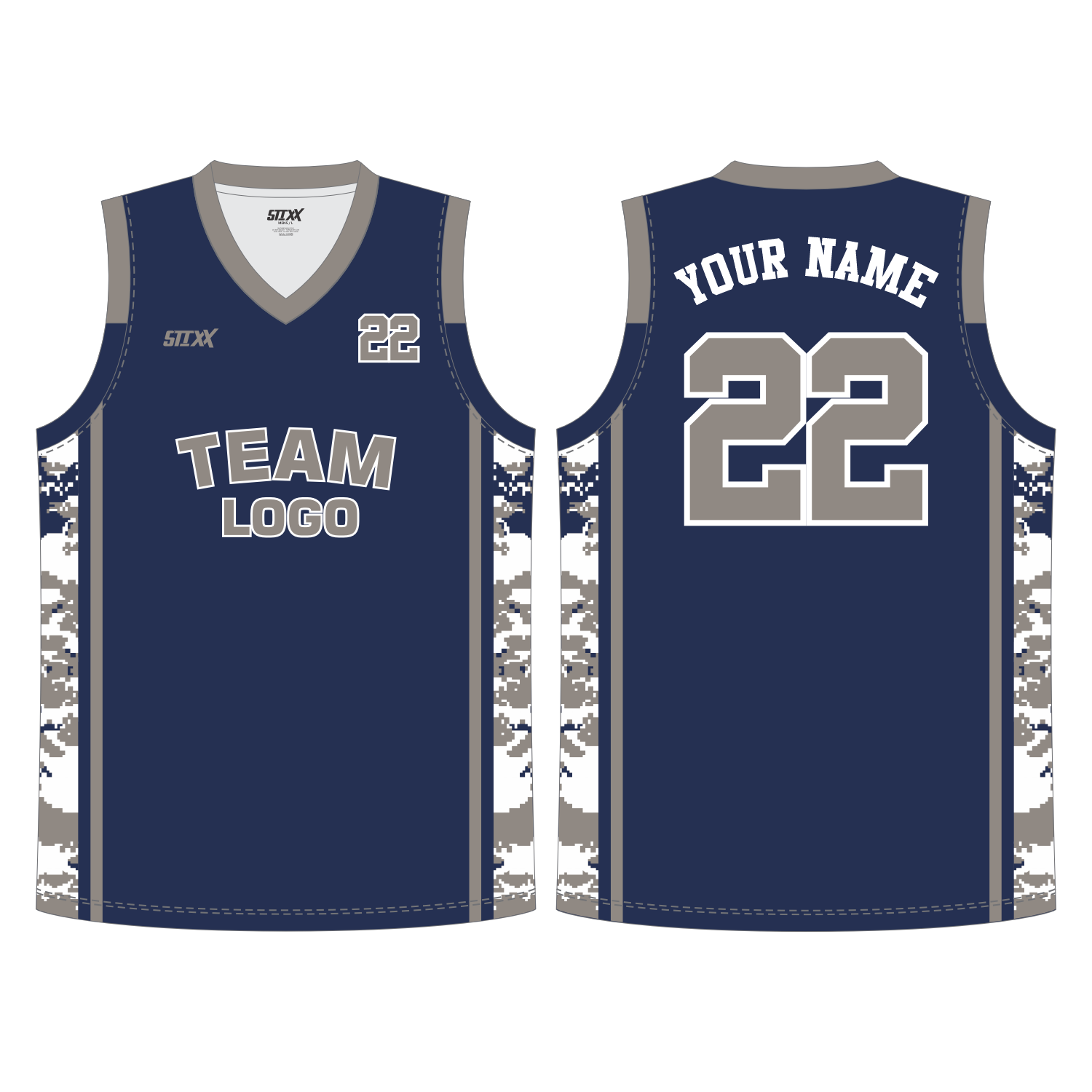 CUSTOM REVERSIBLE V-NECK BASKETBALL JERSEYS