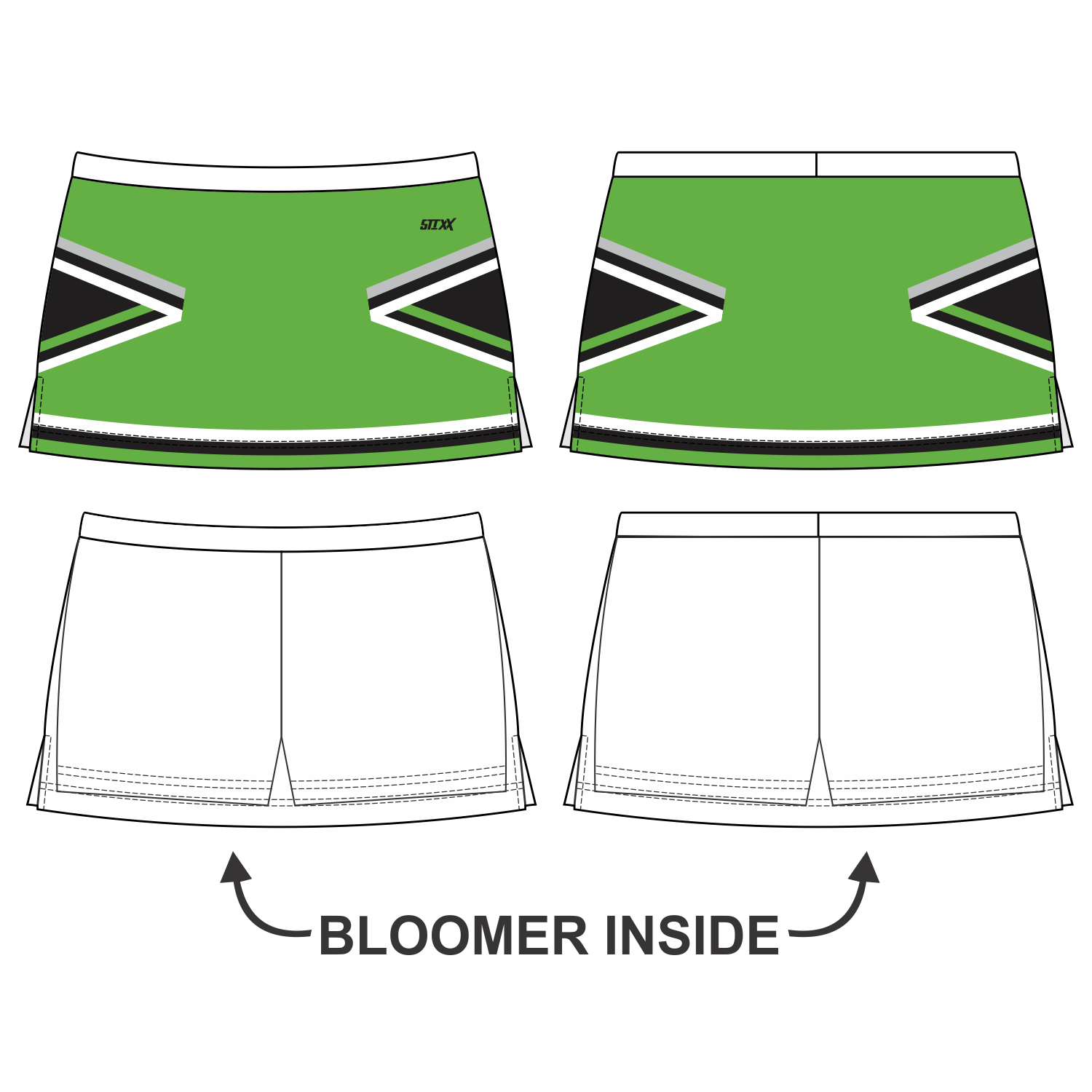 Side Vent Cheerleading Skort