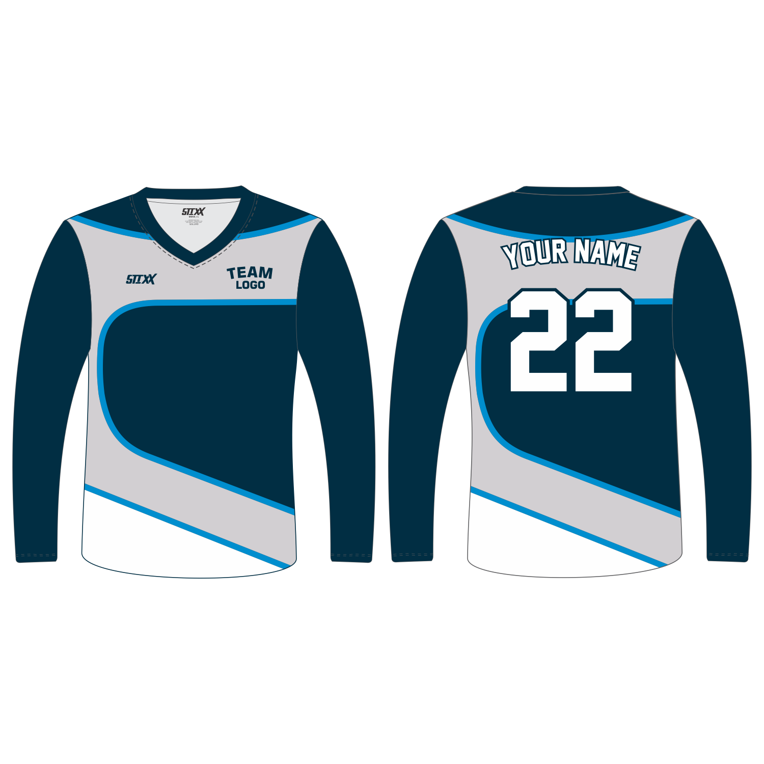 Custom Long‑Sleeve V‑Neck T‑Shirts
