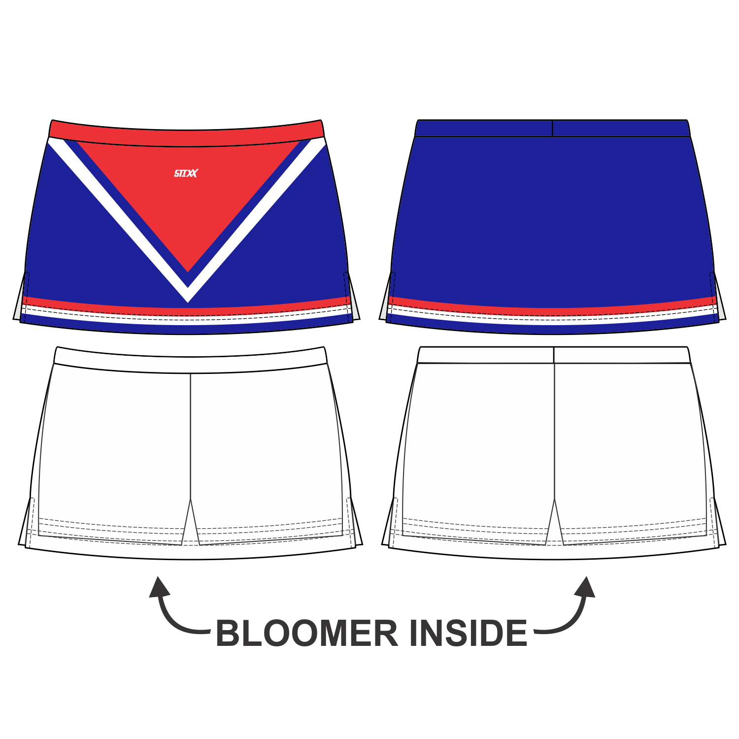Side Vent Cheerleading Skort