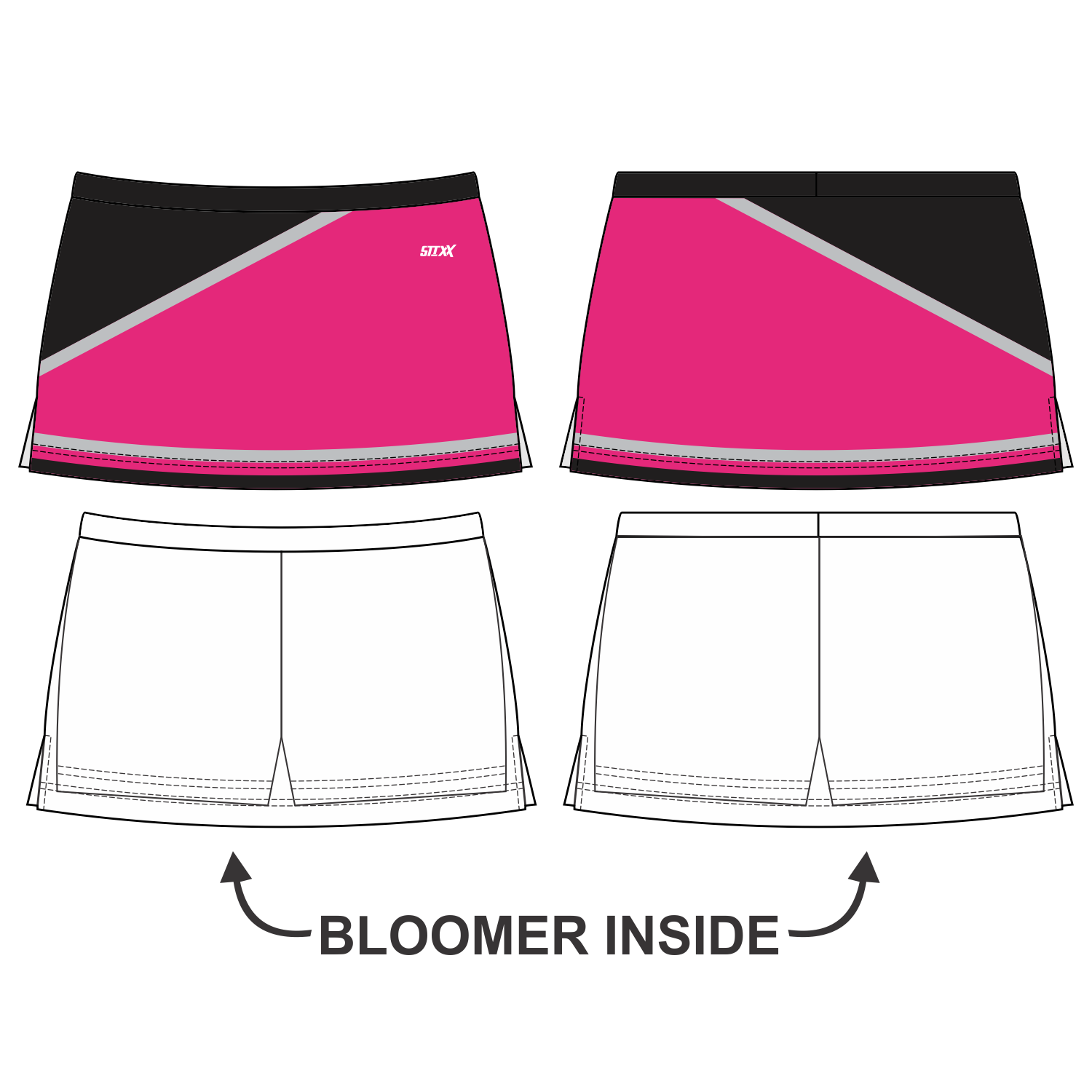 Side Vent Cheerleading Skort