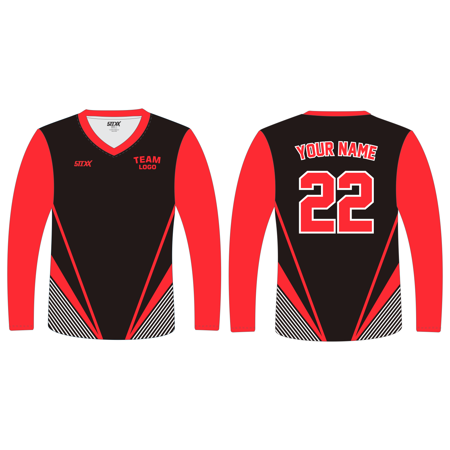 Custom Long‑Sleeve V‑Neck T‑Shirts