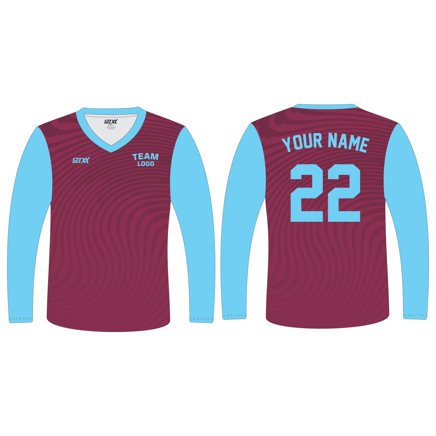 Custom Long‑Sleeve V‑Neck T‑Shirts