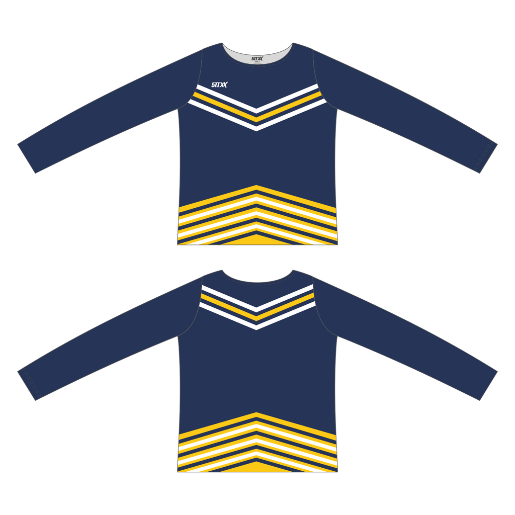 Custom Long Sleeved Crew Neck Cheerleading Shells