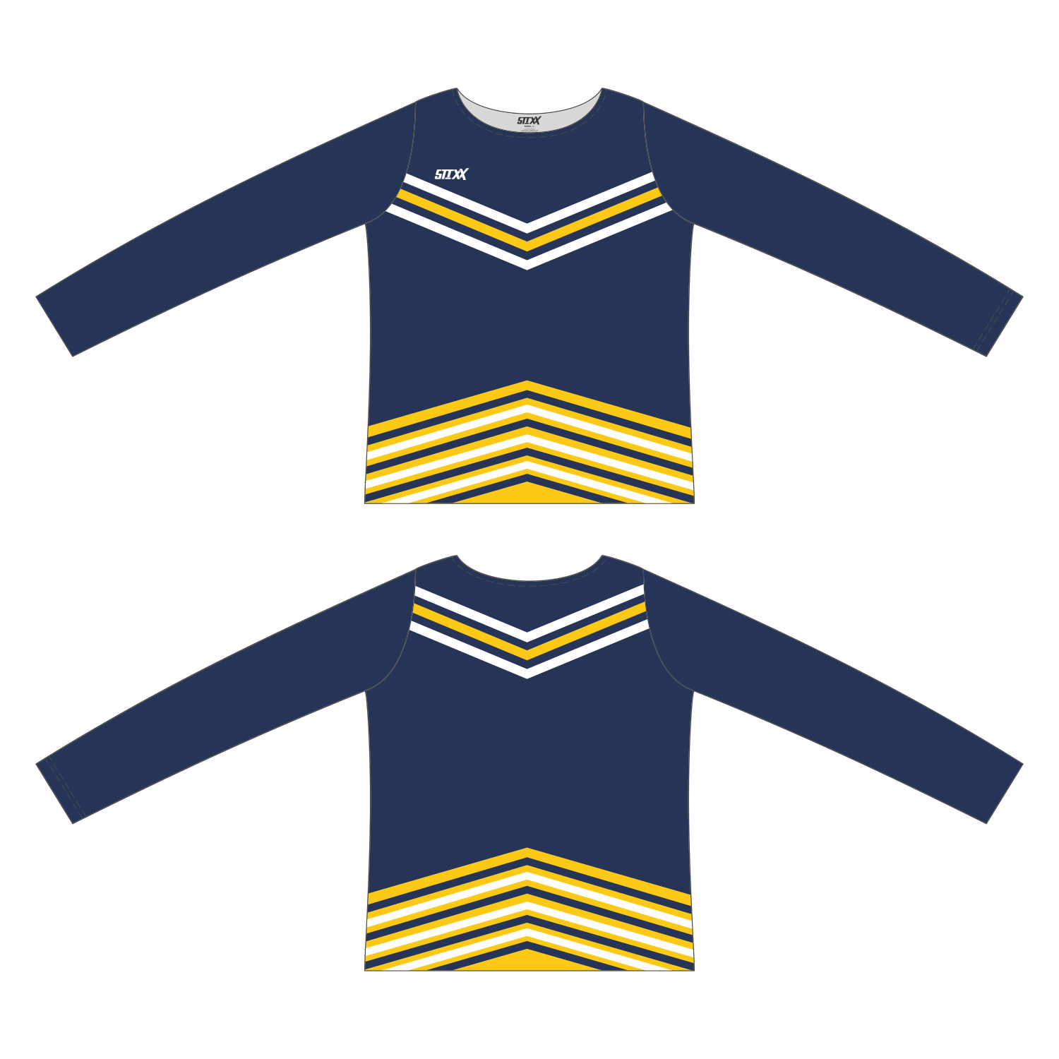 Custom Long Sleeved Crew Neck Cheerleading Shells