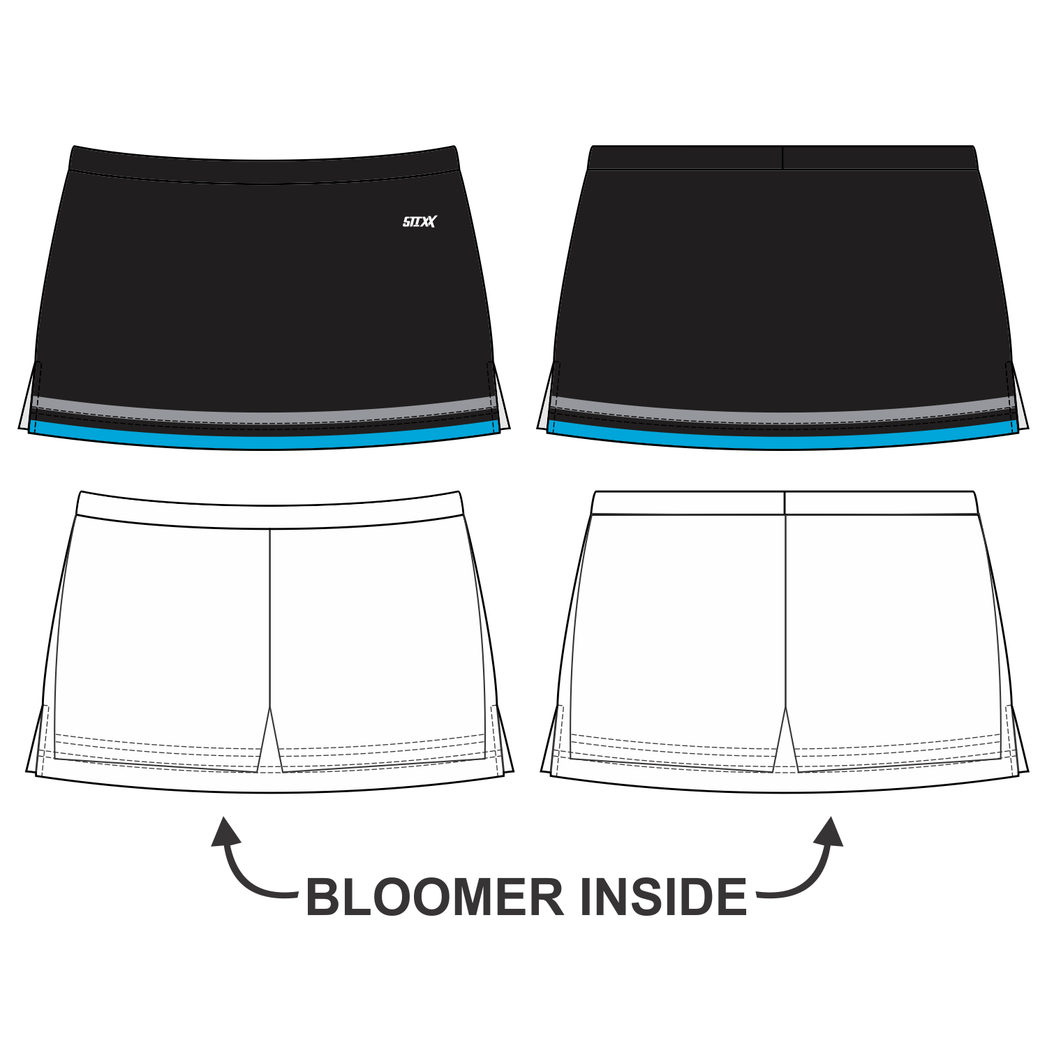 Side Vent Cheerleading Skort