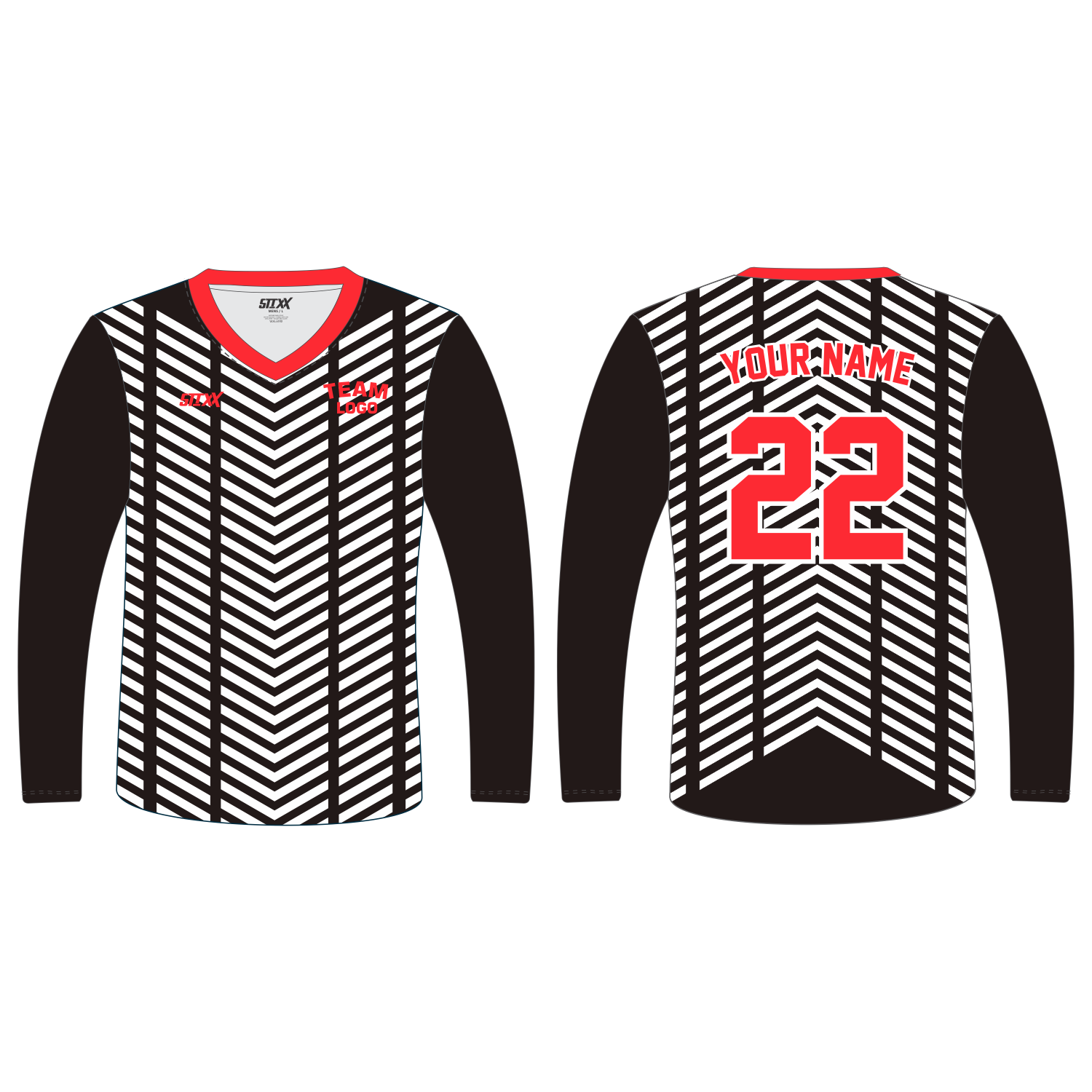 Custom Long‑Sleeve V‑Neck T‑Shirts