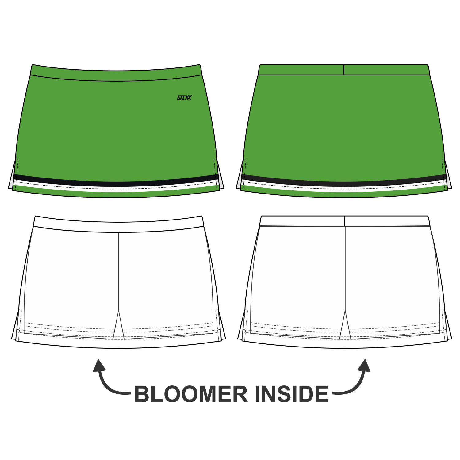 Side Vent Cheerleading Skort