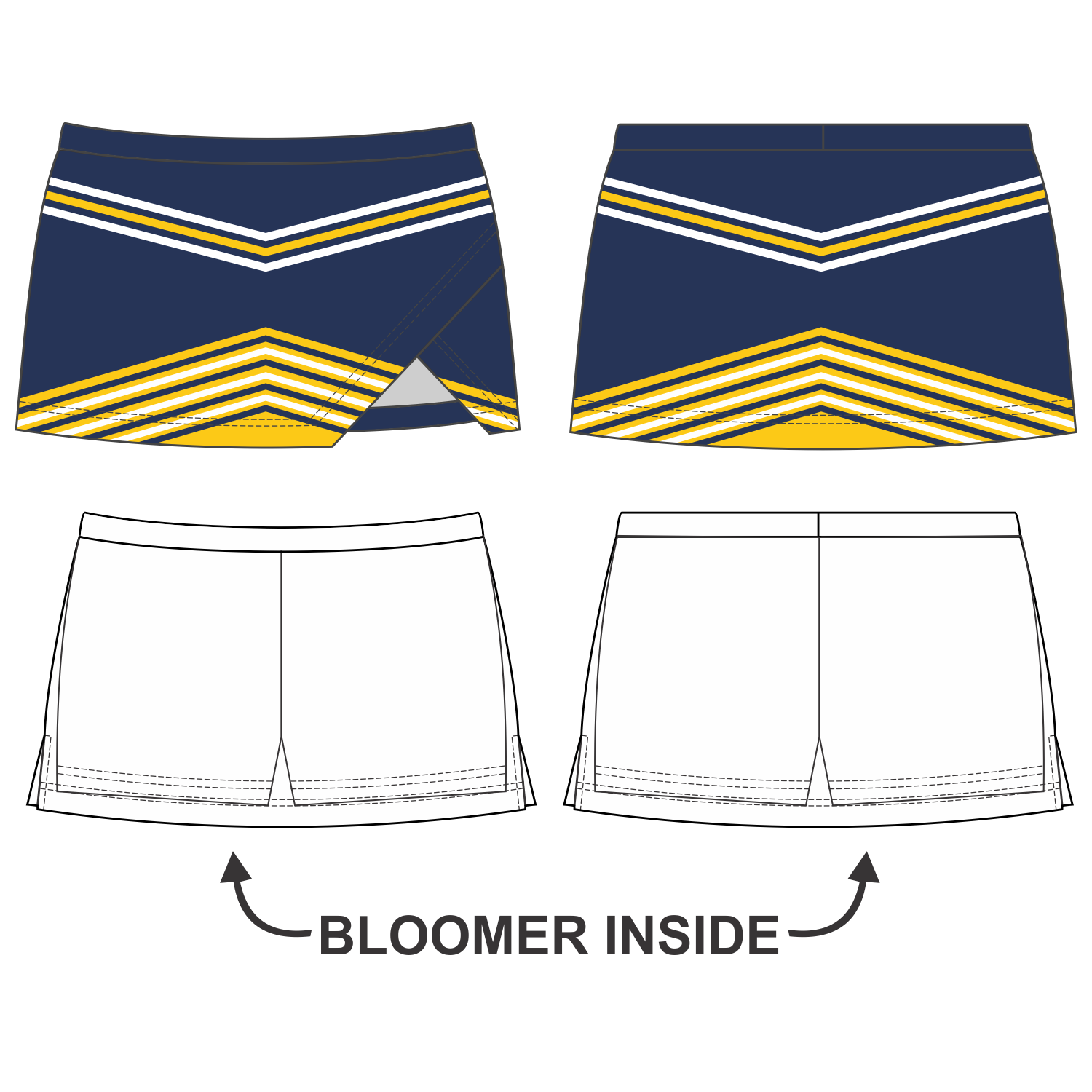 Side Vent Cheerleading Skort