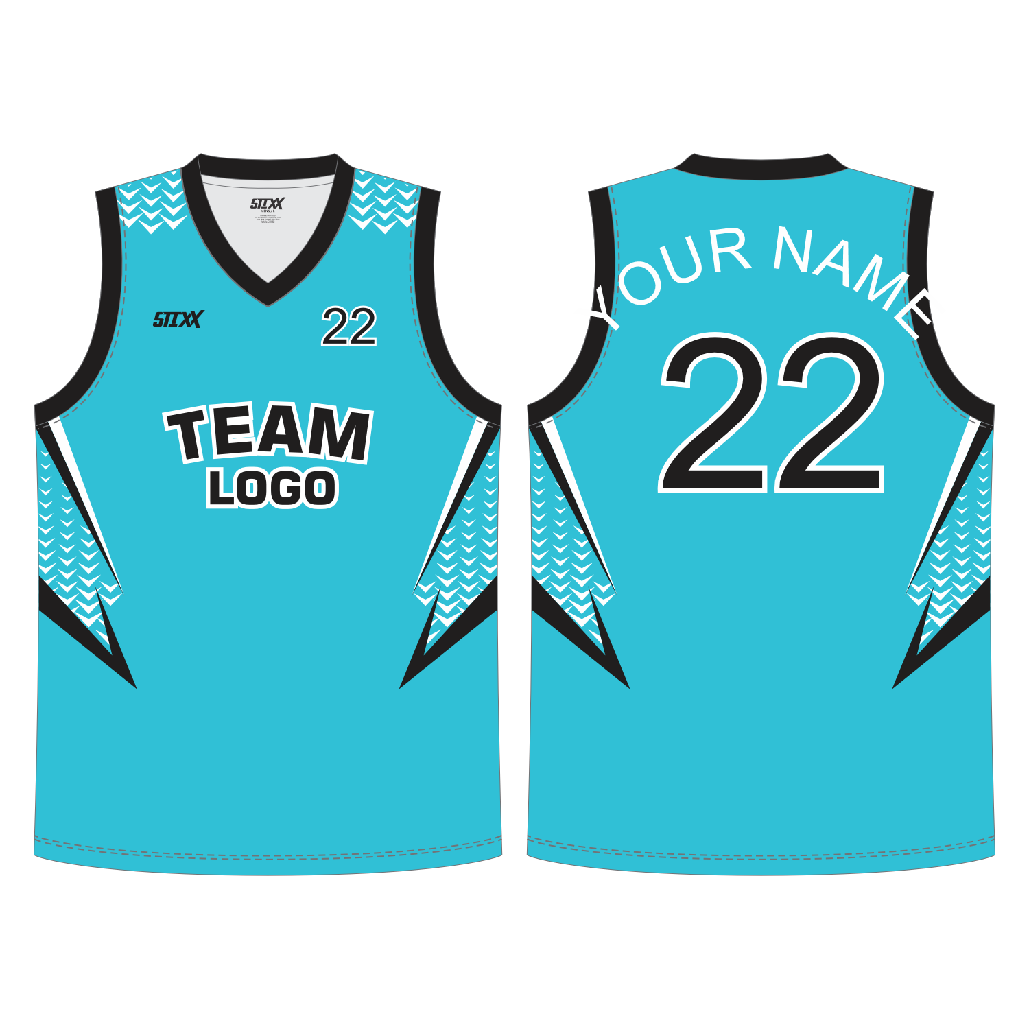 CUSTOM REVERSIBLE V-NECK BASKETBALL JERSEYS