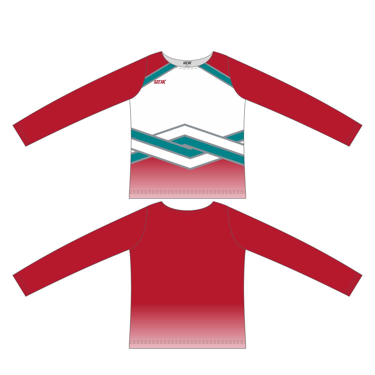 Custom Long Sleeved Crew Neck Cheerleading Shells