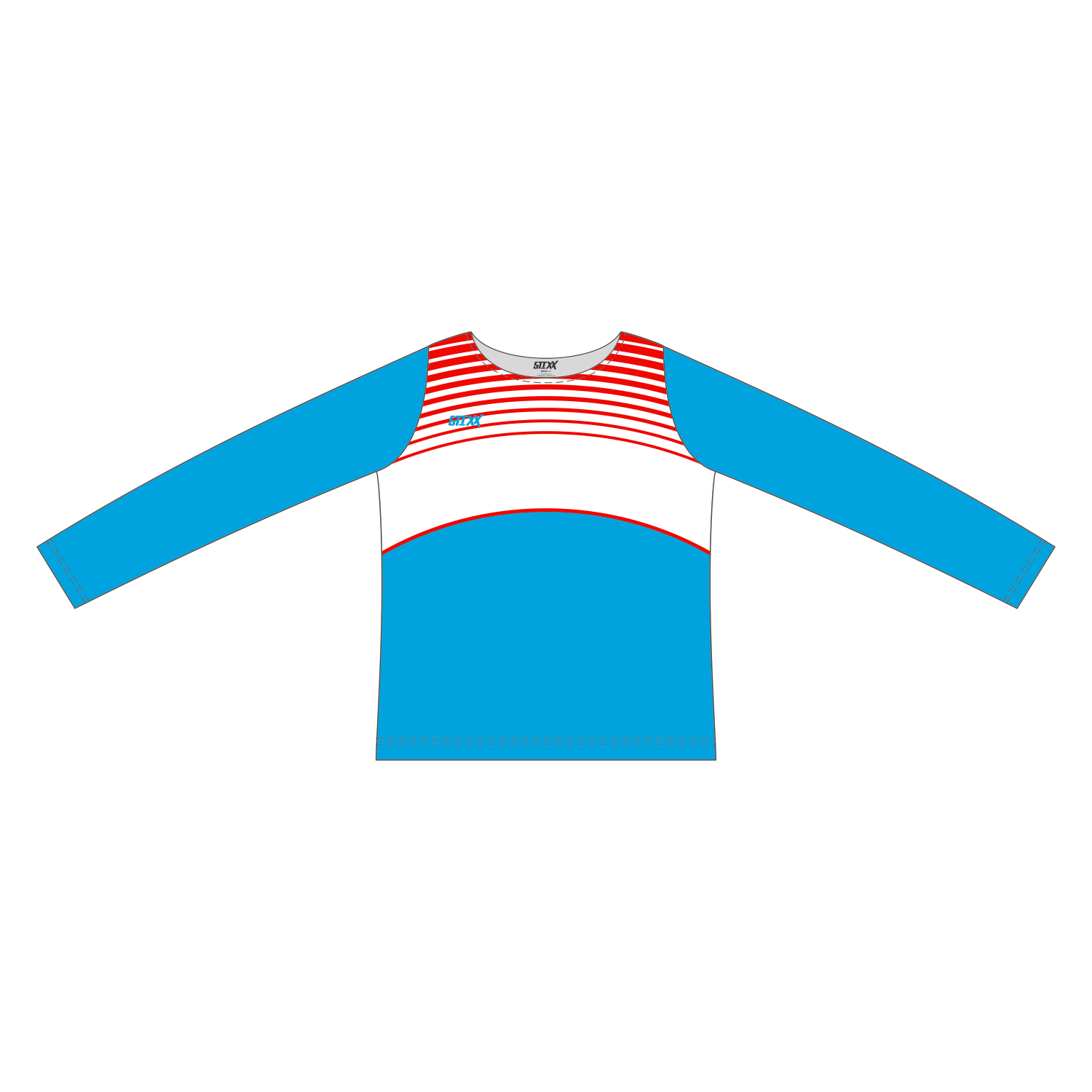 Custom Long Sleeved Crew Neck Cheerleading Shells