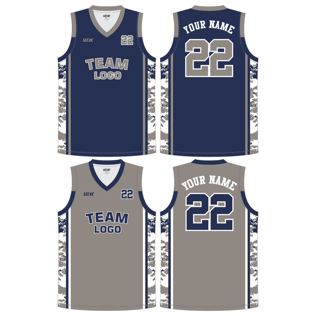 CUSTOM REVERSIBLE V-NECK BASKETBALL JERSEYS