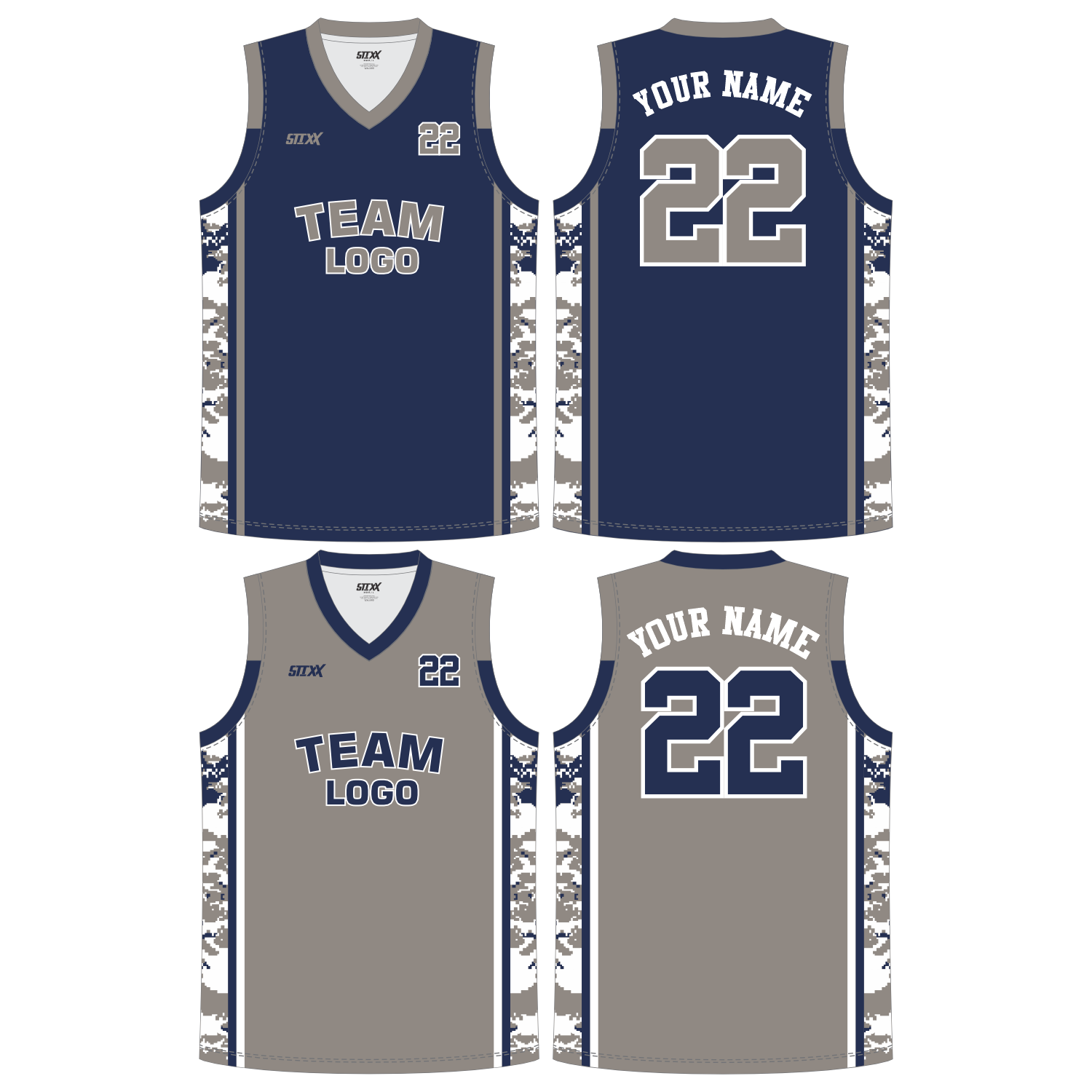 CUSTOM REVERSIBLE V-NECK BASKETBALL JERSEYS