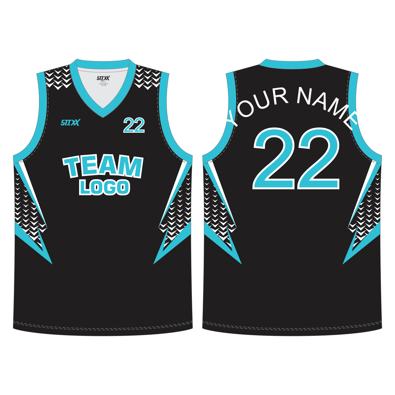 CUSTOM REVERSIBLE V-NECK BASKETBALL JERSEYS