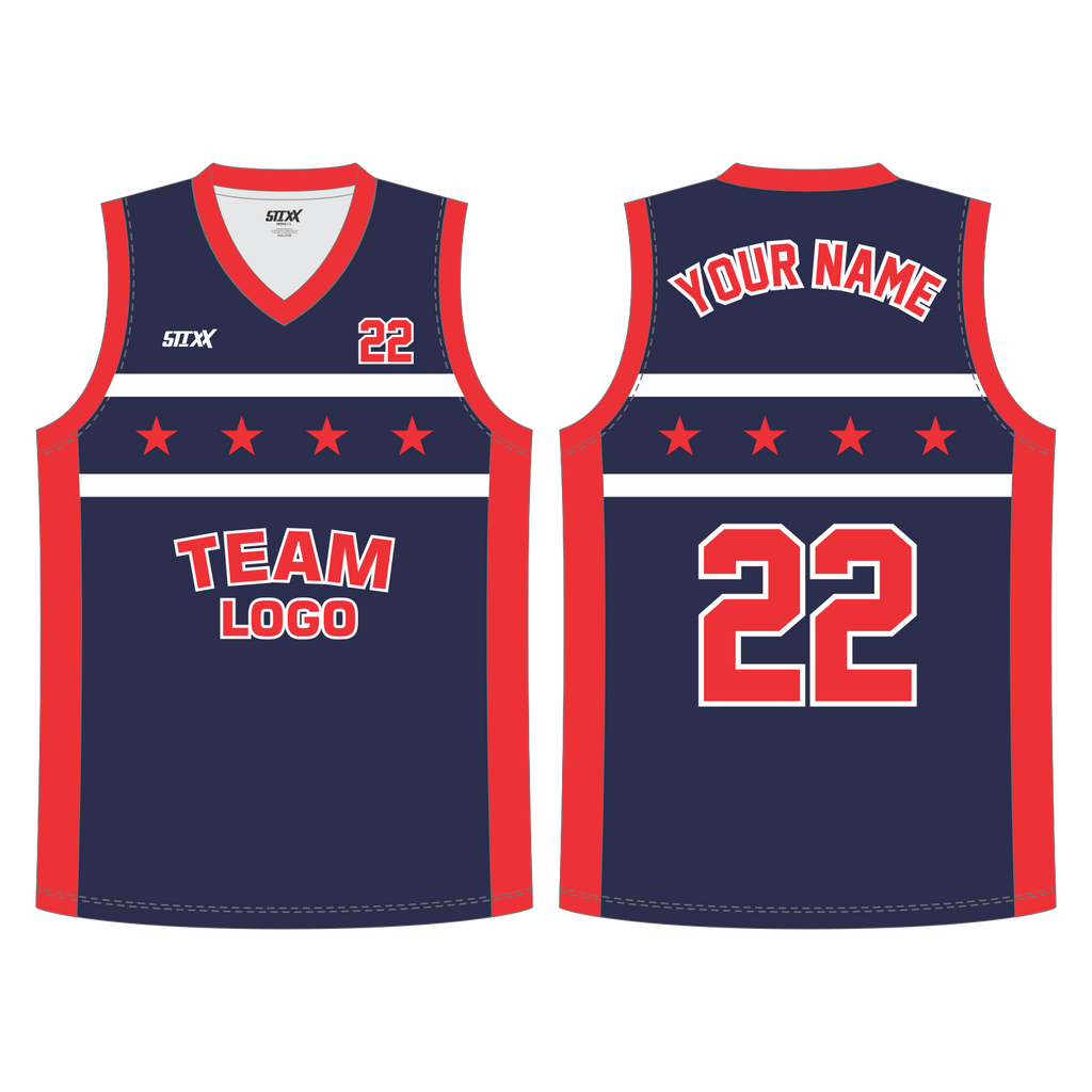 CUSTOM REVERSIBLE V-NECK BASKETBALL JERSEYS