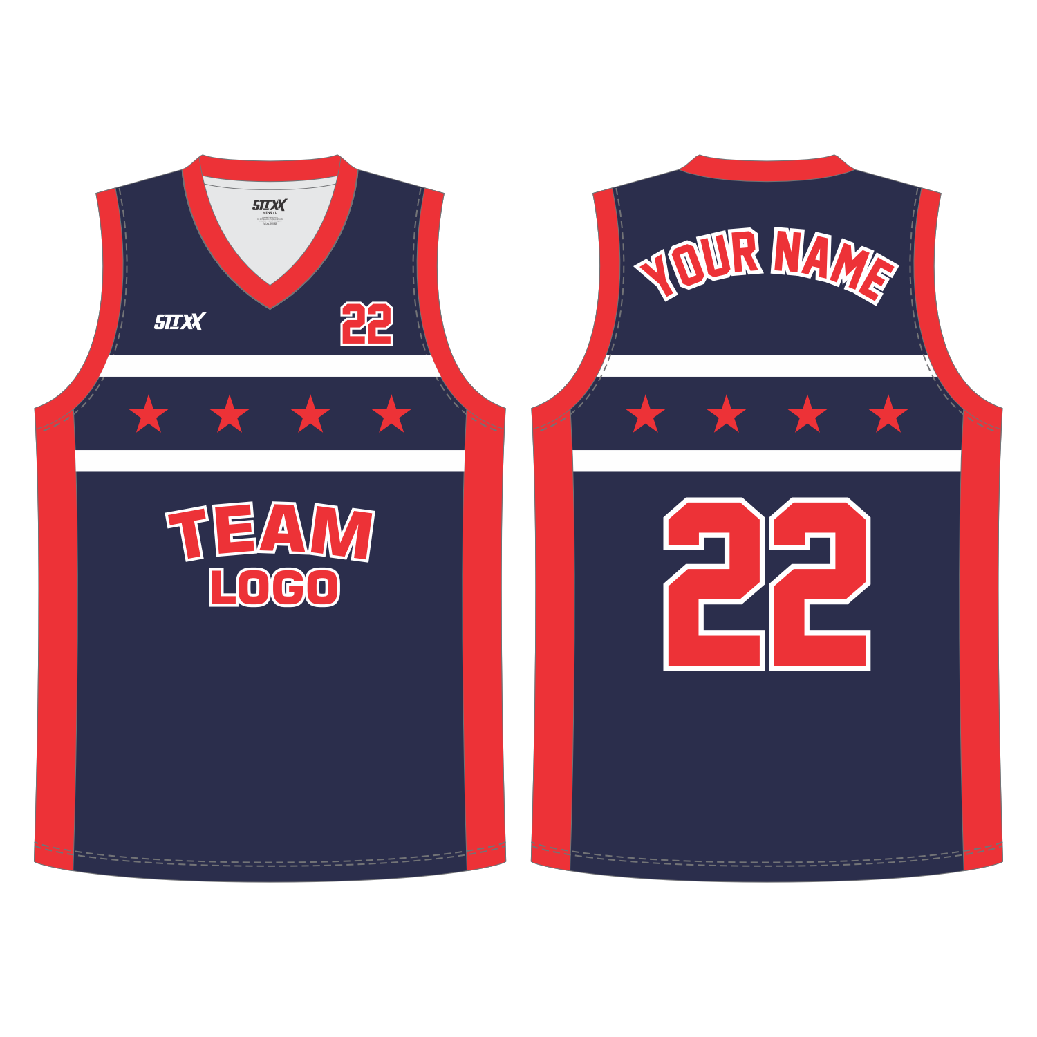 CUSTOM REVERSIBLE V-NECK BASKETBALL JERSEYS