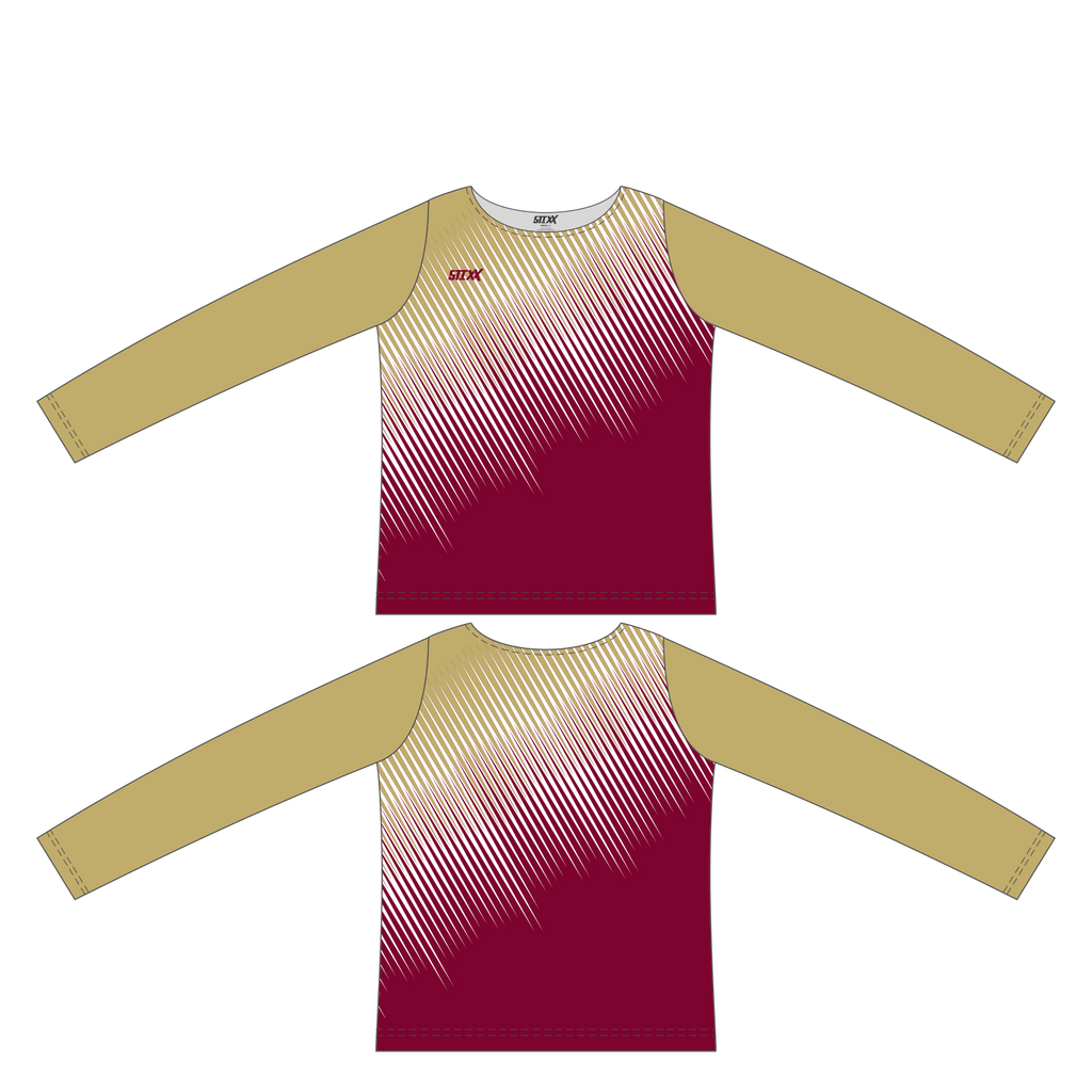 Custom Long Sleeved Crew Neck Cheerleading Shells