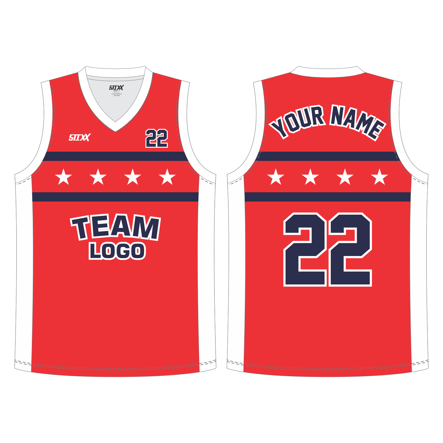 CUSTOM REVERSIBLE V-NECK BASKETBALL JERSEYS