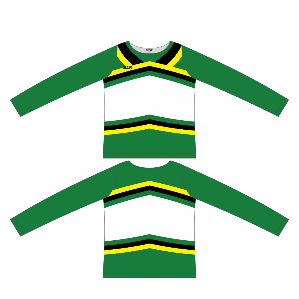 Custom Long Sleeved Crew Neck Cheerleading Shells