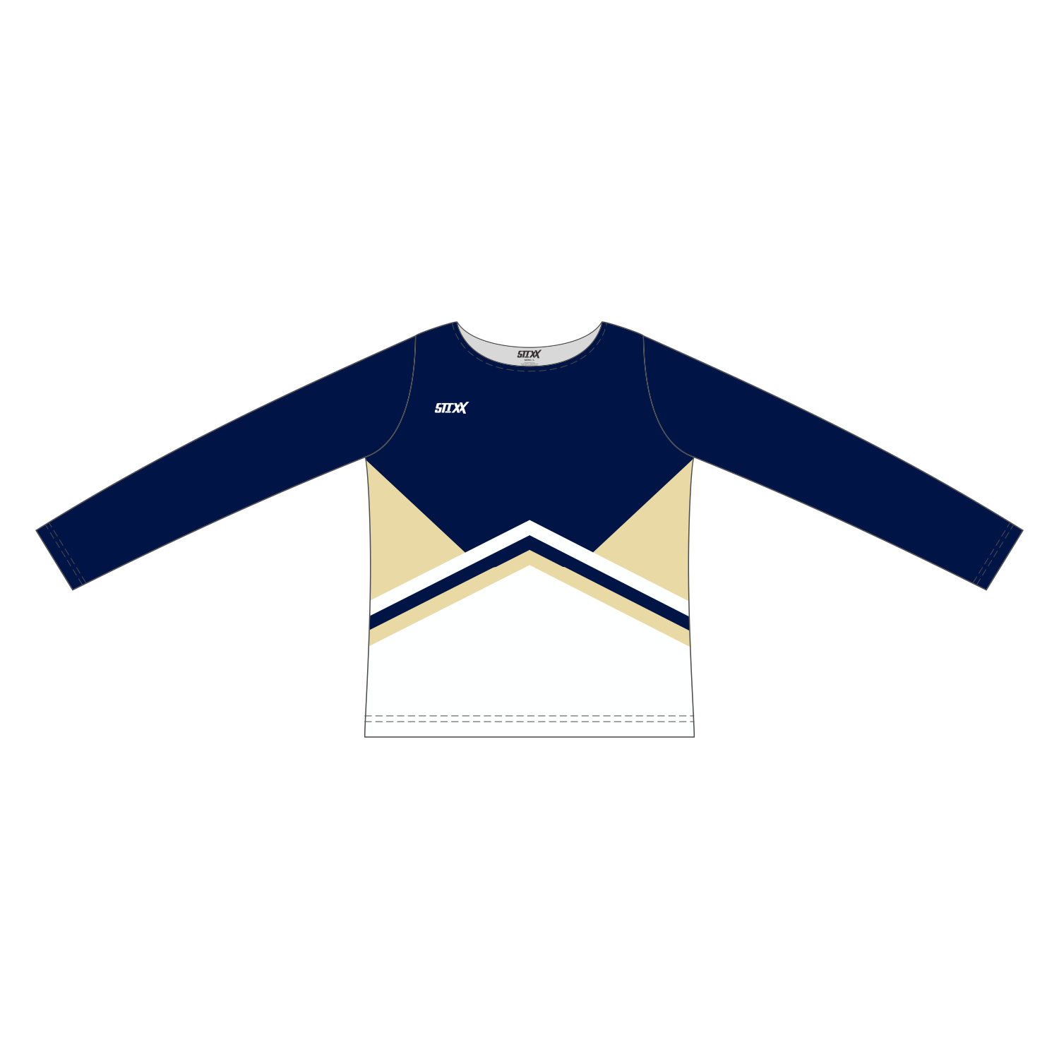Custom Long Sleeved Crew Neck Cheerleading Shells