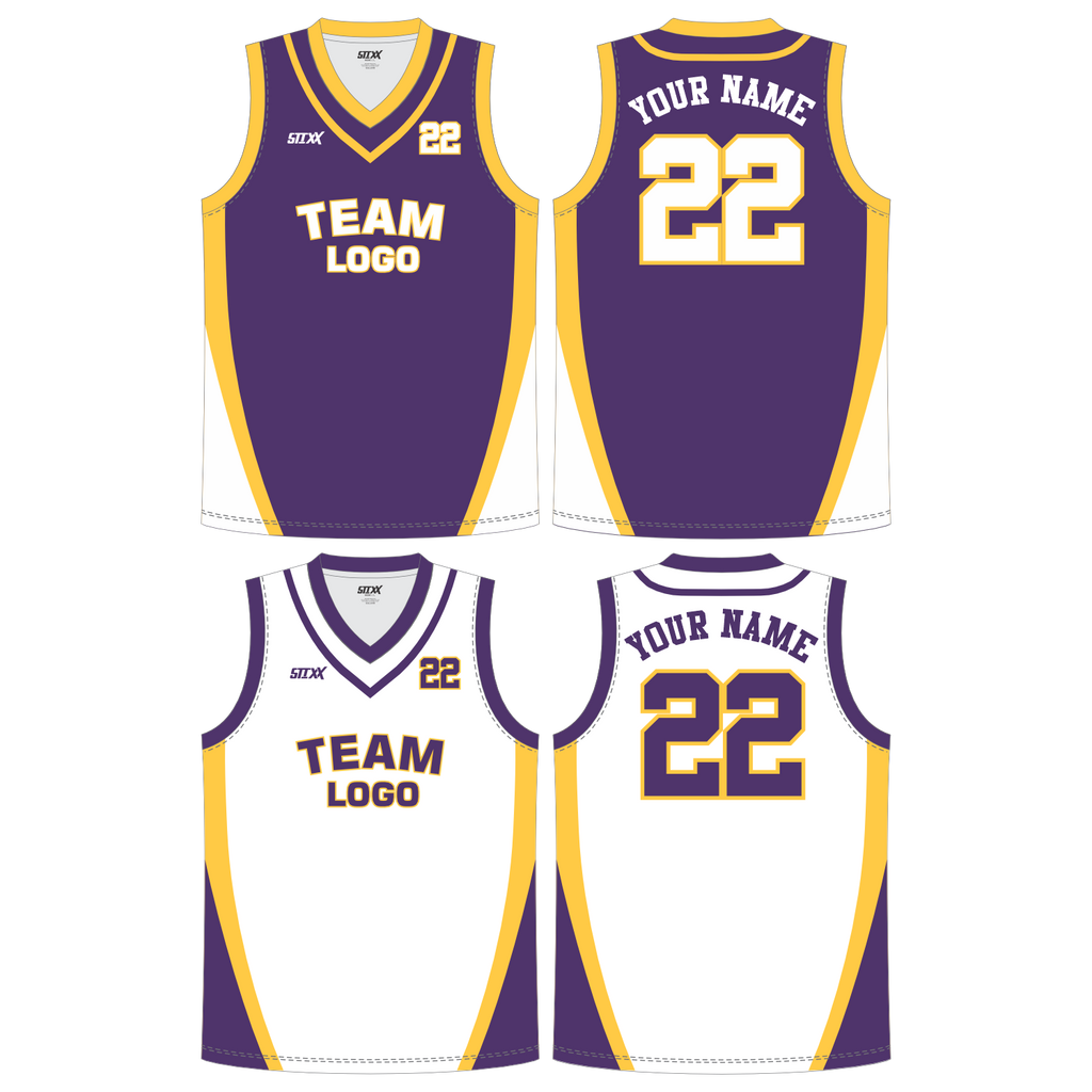 CUSTOM REVERSIBLE V-NECK BASKETBALL JERSEYS
