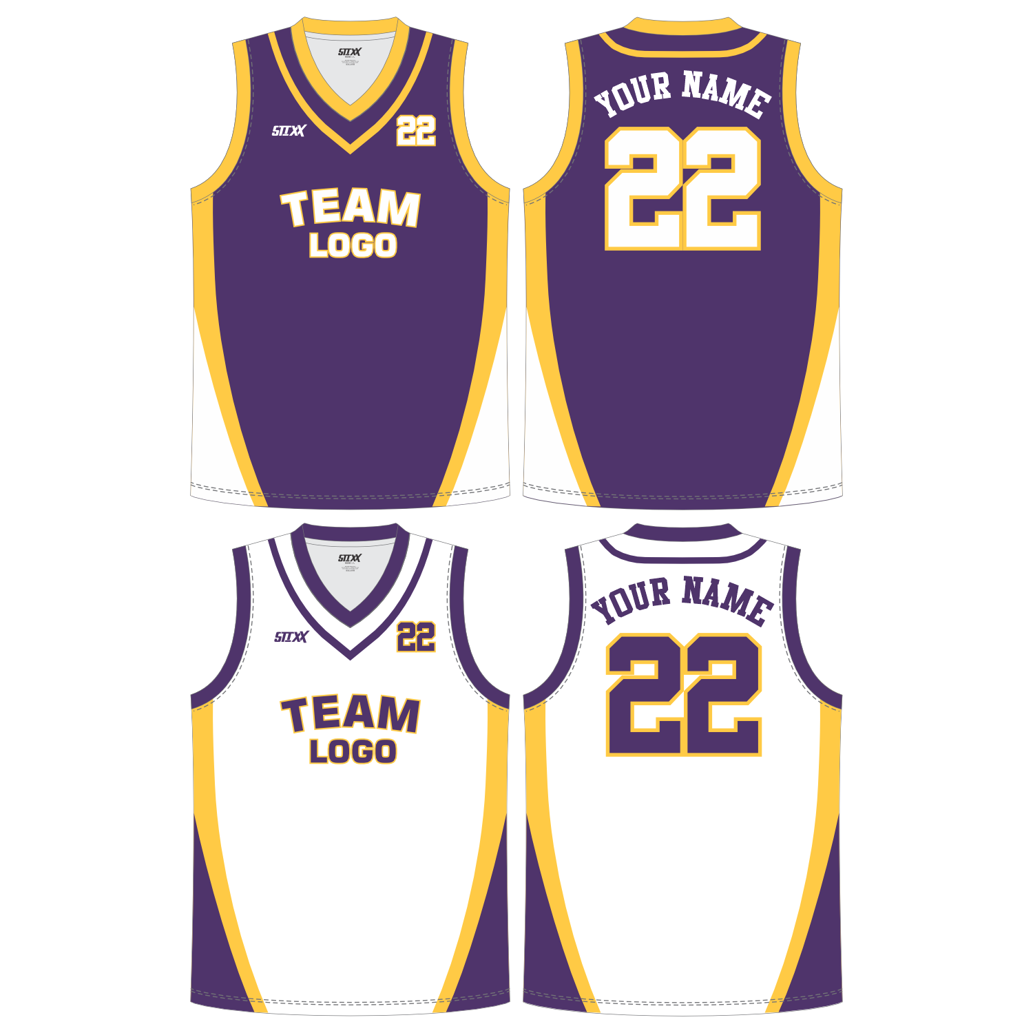 CUSTOM REVERSIBLE V-NECK BASKETBALL JERSEYS