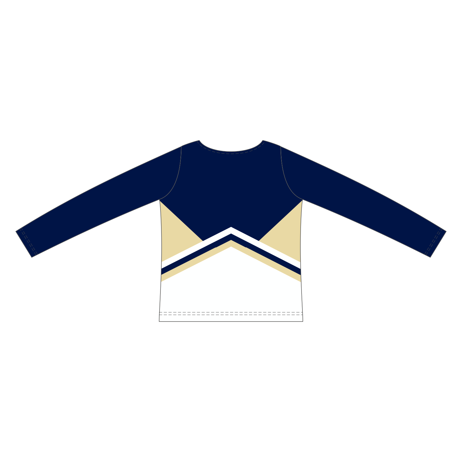 Custom Long Sleeved Crew Neck Cheerleading Shells