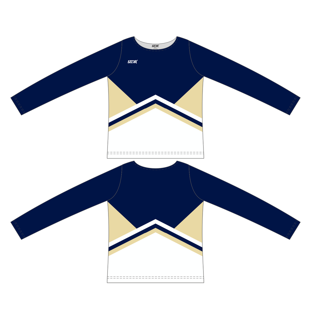 Custom Long Sleeved Crew Neck Cheerleading Shells
