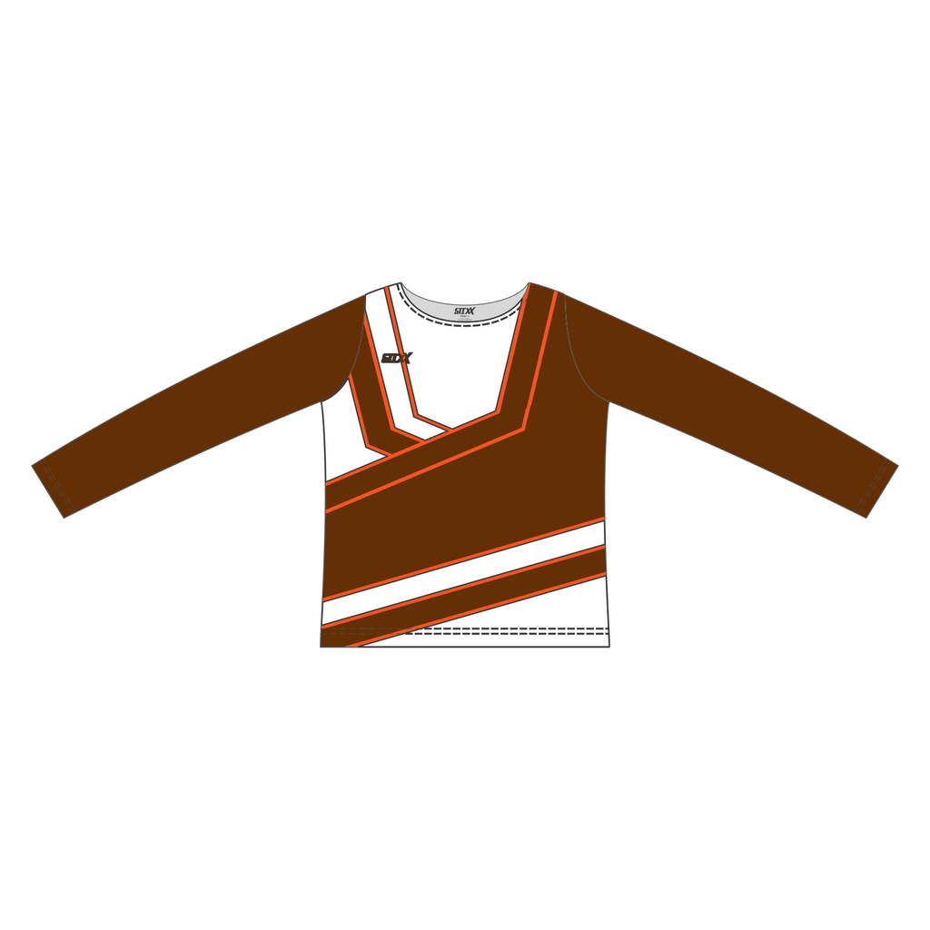 Custom Long Sleeved Crew Neck Cheerleading Shells