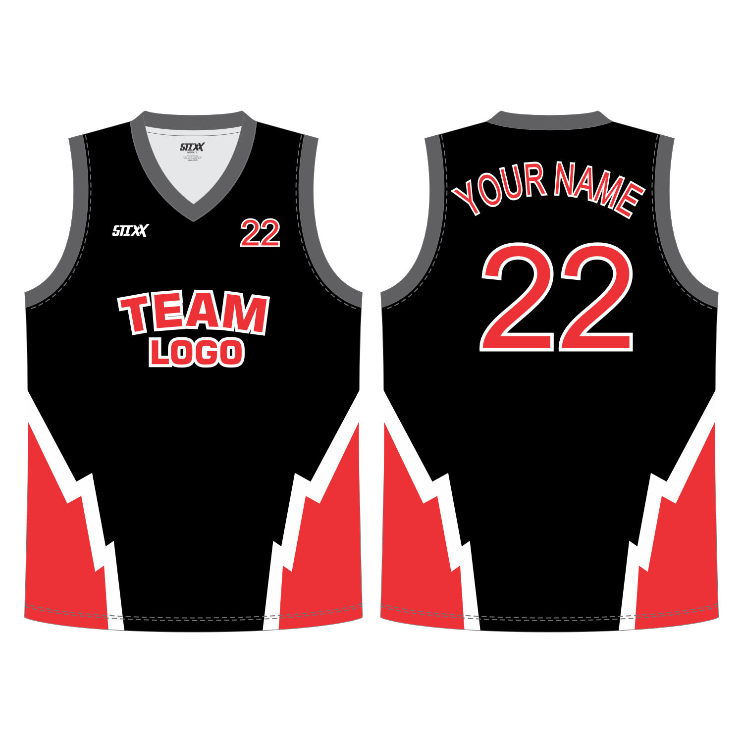 CUSTOM REVERSIBLE V-NECK BASKETBALL JERSEYS