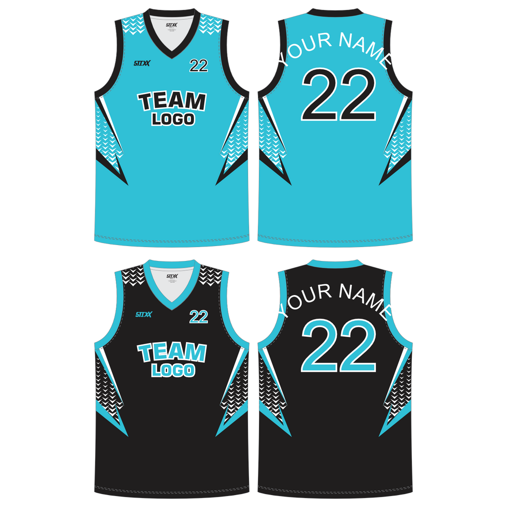 CUSTOM REVERSIBLE V-NECK BASKETBALL JERSEYS