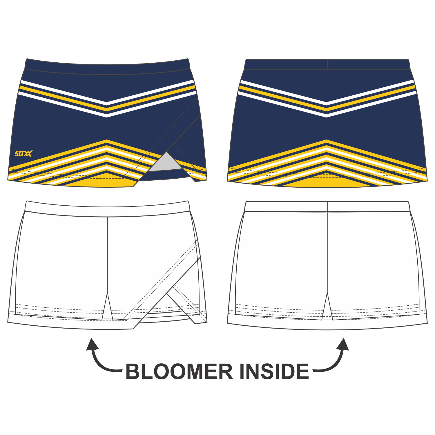 Custom Crossover Vent Cheerleading Skorts
