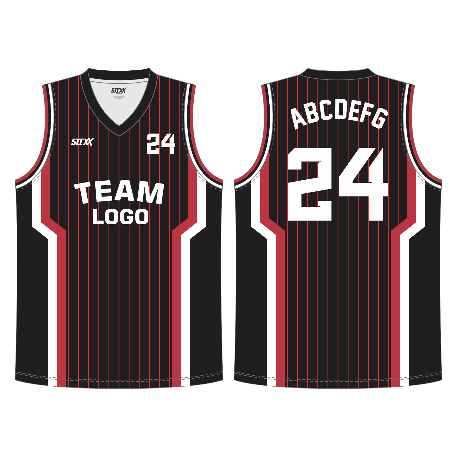 CUSTOM REVERSIBLE V-NECK BASKETBALL JERSEYS