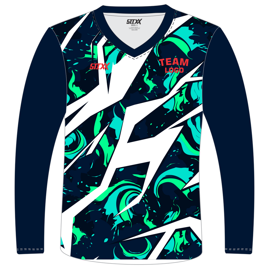 Custom Long‑Sleeve V‑Neck T‑Shirts